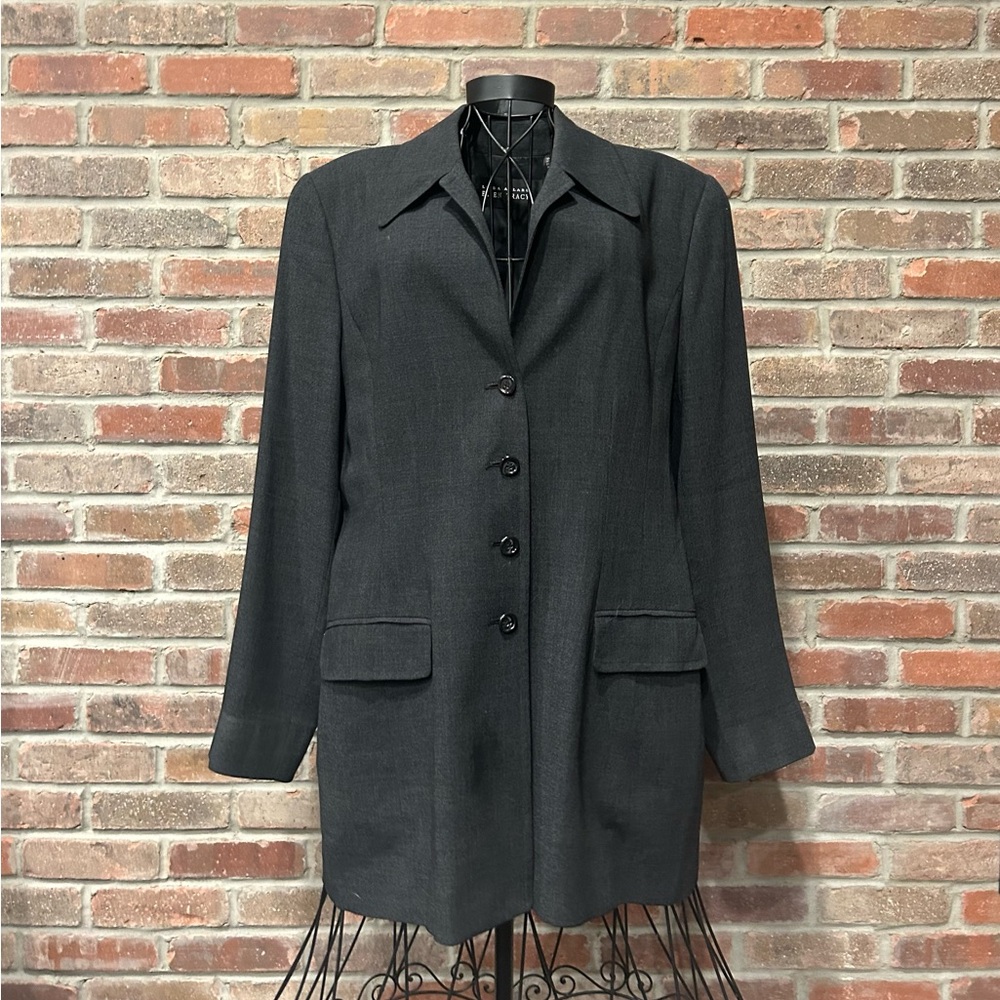 Ellen Tracy / Linda Allard Dark Gray 73% Wool Blazer Size 12